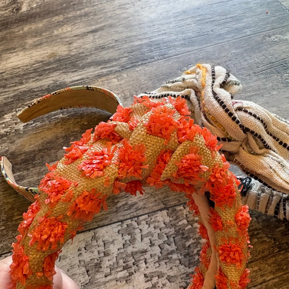 3-Piece Headband Bundle – Zara & Unbranded | Orange, Black & Neutral